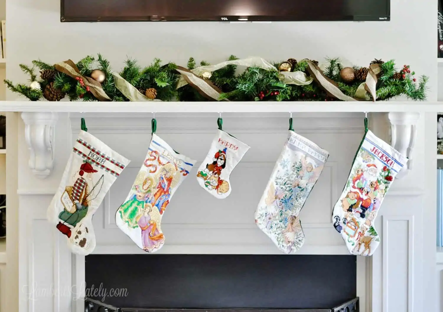 stockings on a mantle