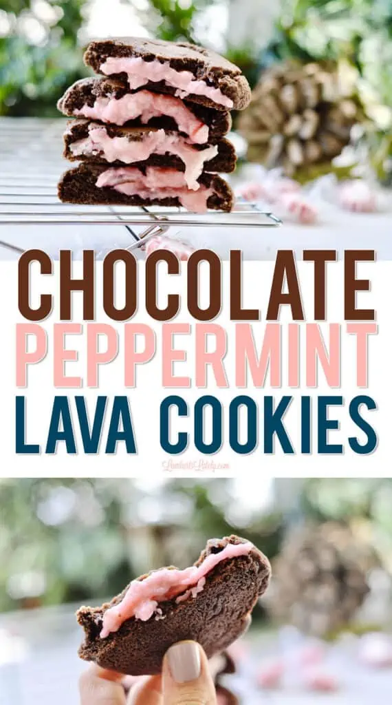 chocolate peppermint lava cookies