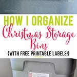 how to organize christmas storage bins graphic