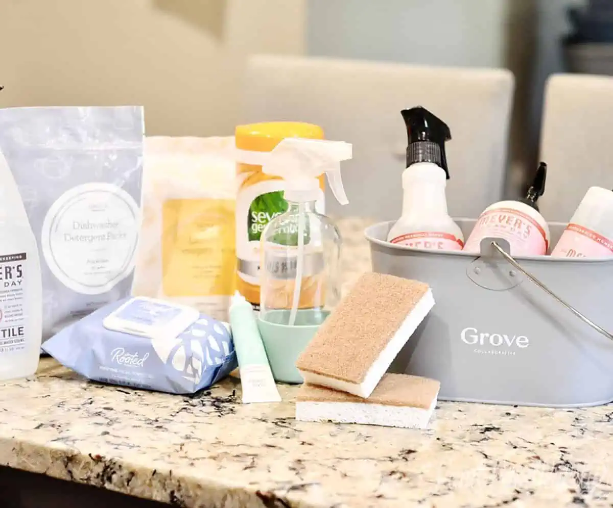 grove cleaning products on a kitchen counter.
