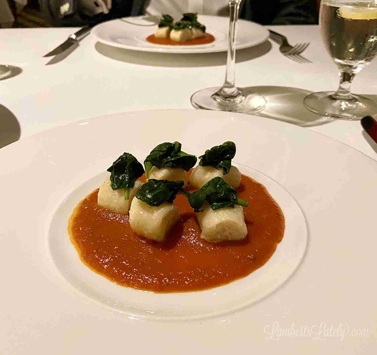 dinner gnocchi plate at Palo on Disney Wonder.