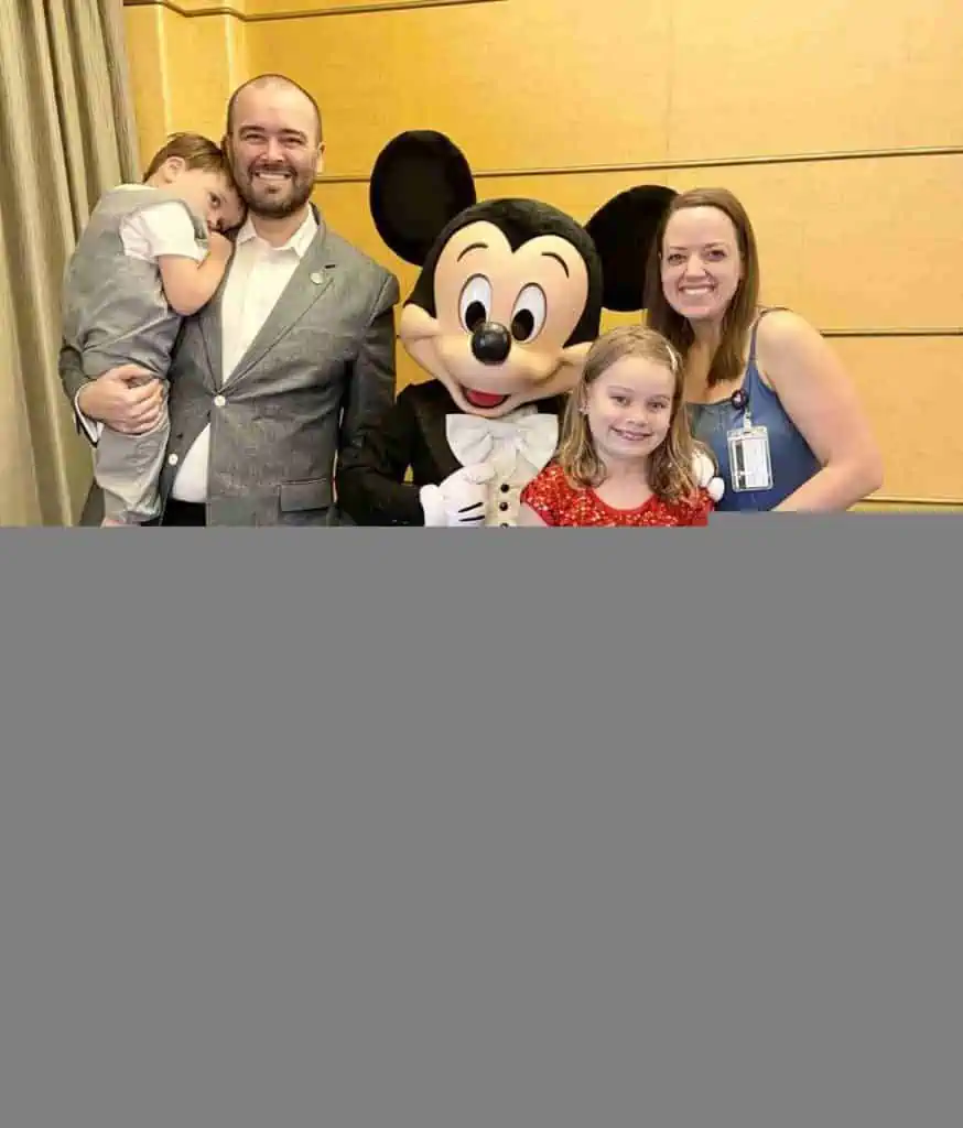 Family with mickey on disney cruise.