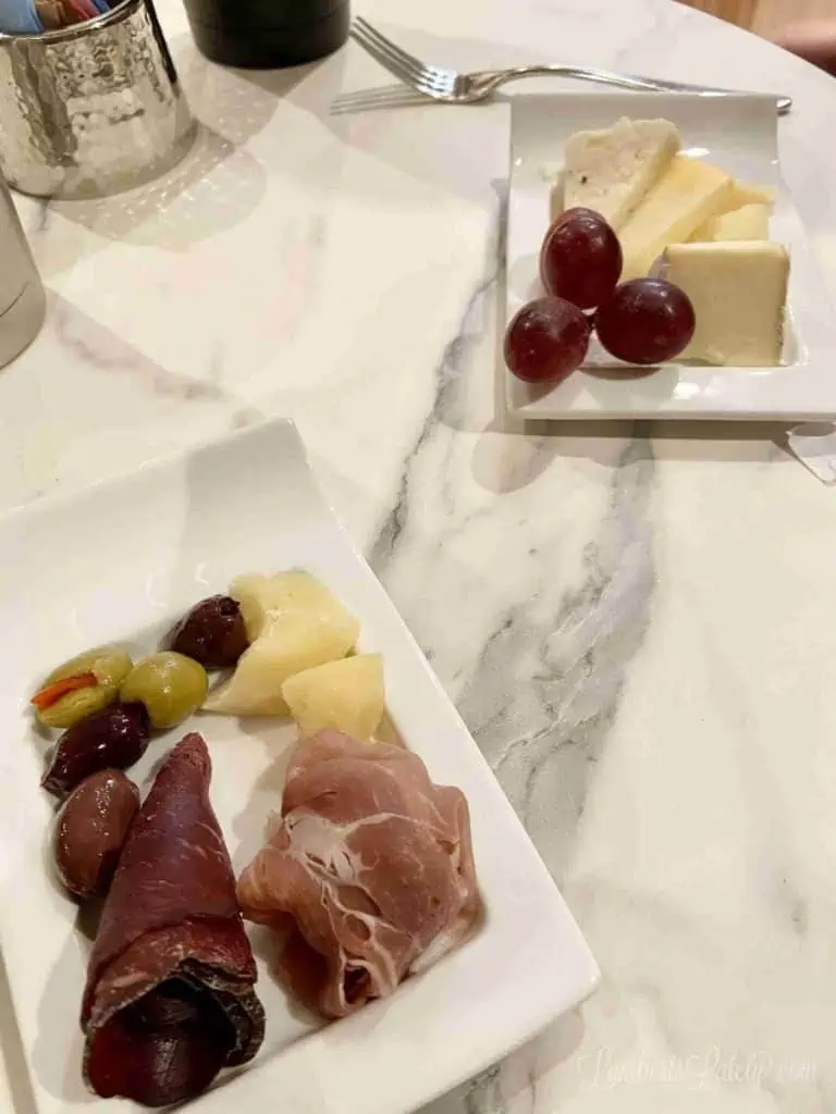 Charcuterie plates from coffee shop Cove Cafe on Disney wonder.