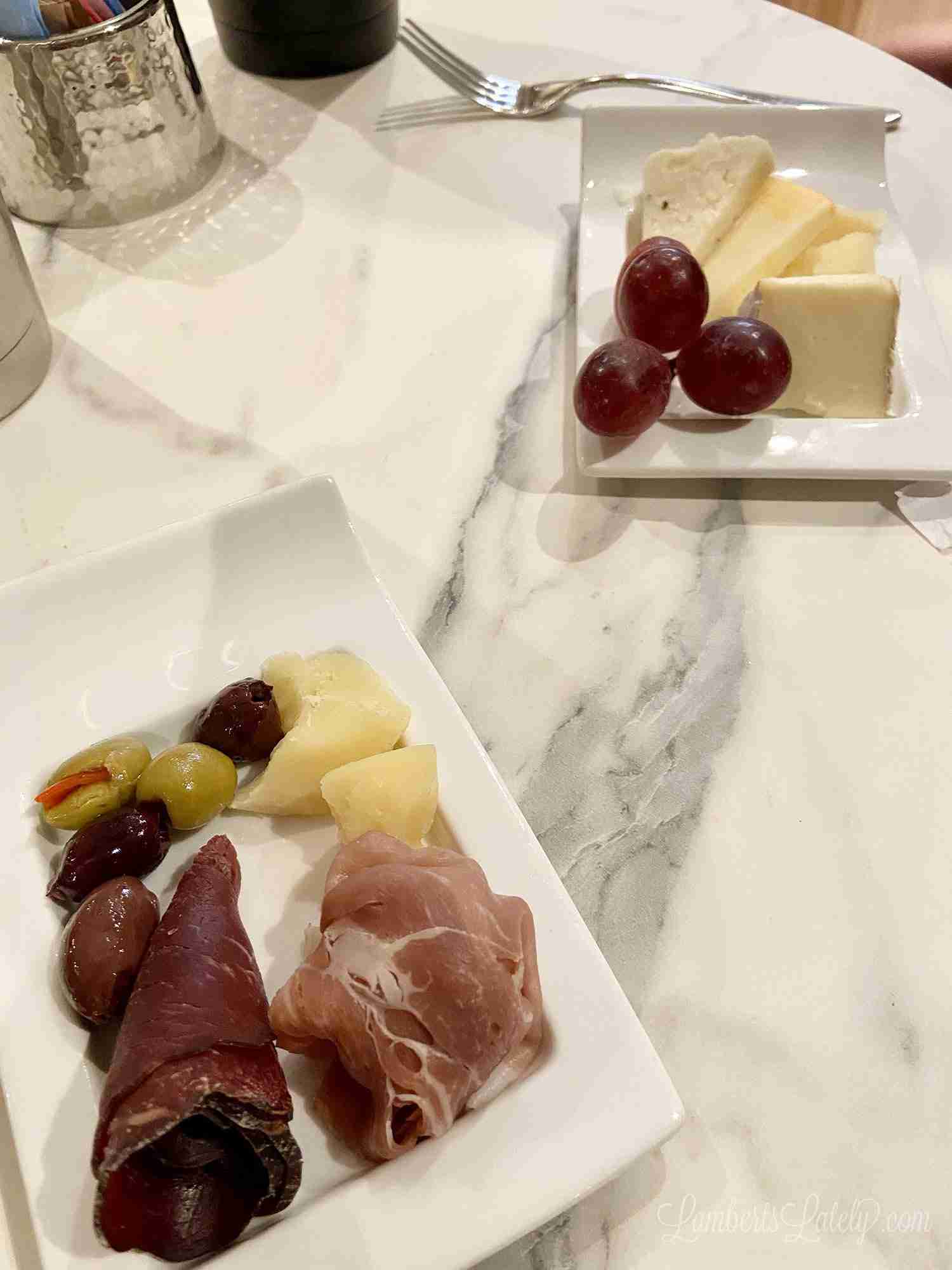 Charcuterie plates from coffee shop Cove Cafe on Disney wonder.
