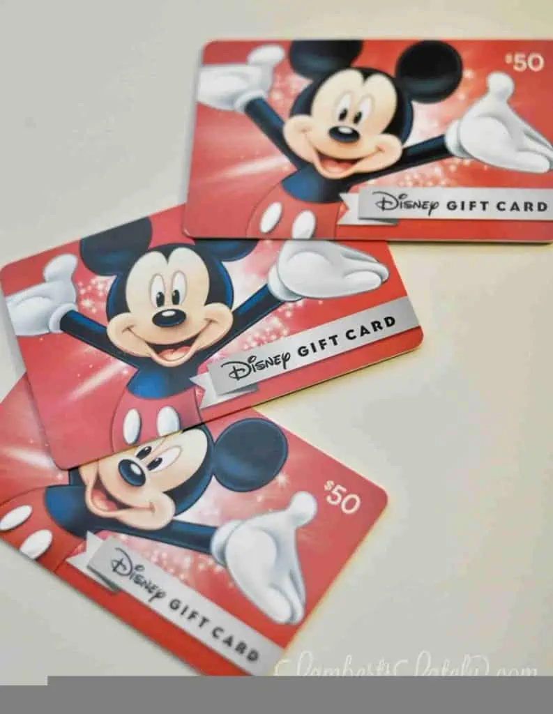 3 disney gift cards.