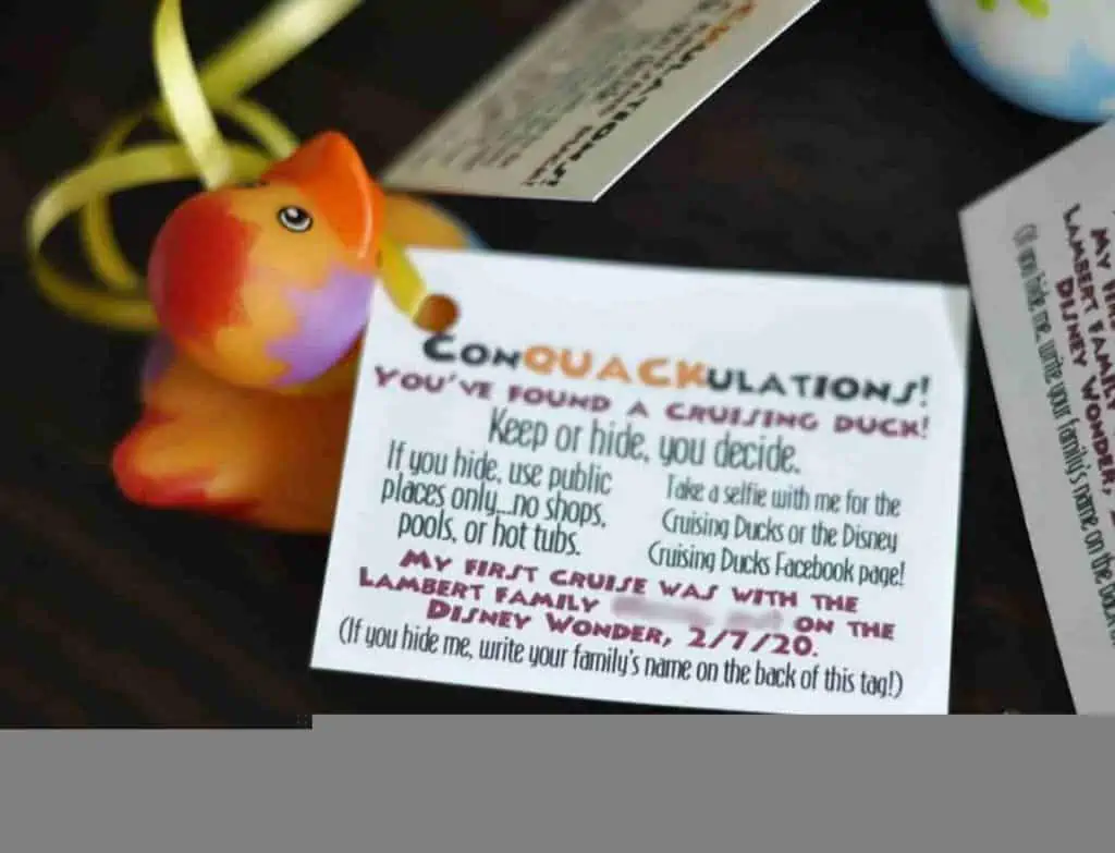 cruise duck tag.