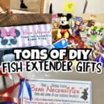 Display of DIY fish extender gifts and Disney cruise accessories for kids.