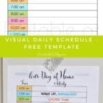 Printable daily schedule template for home activities and routines.