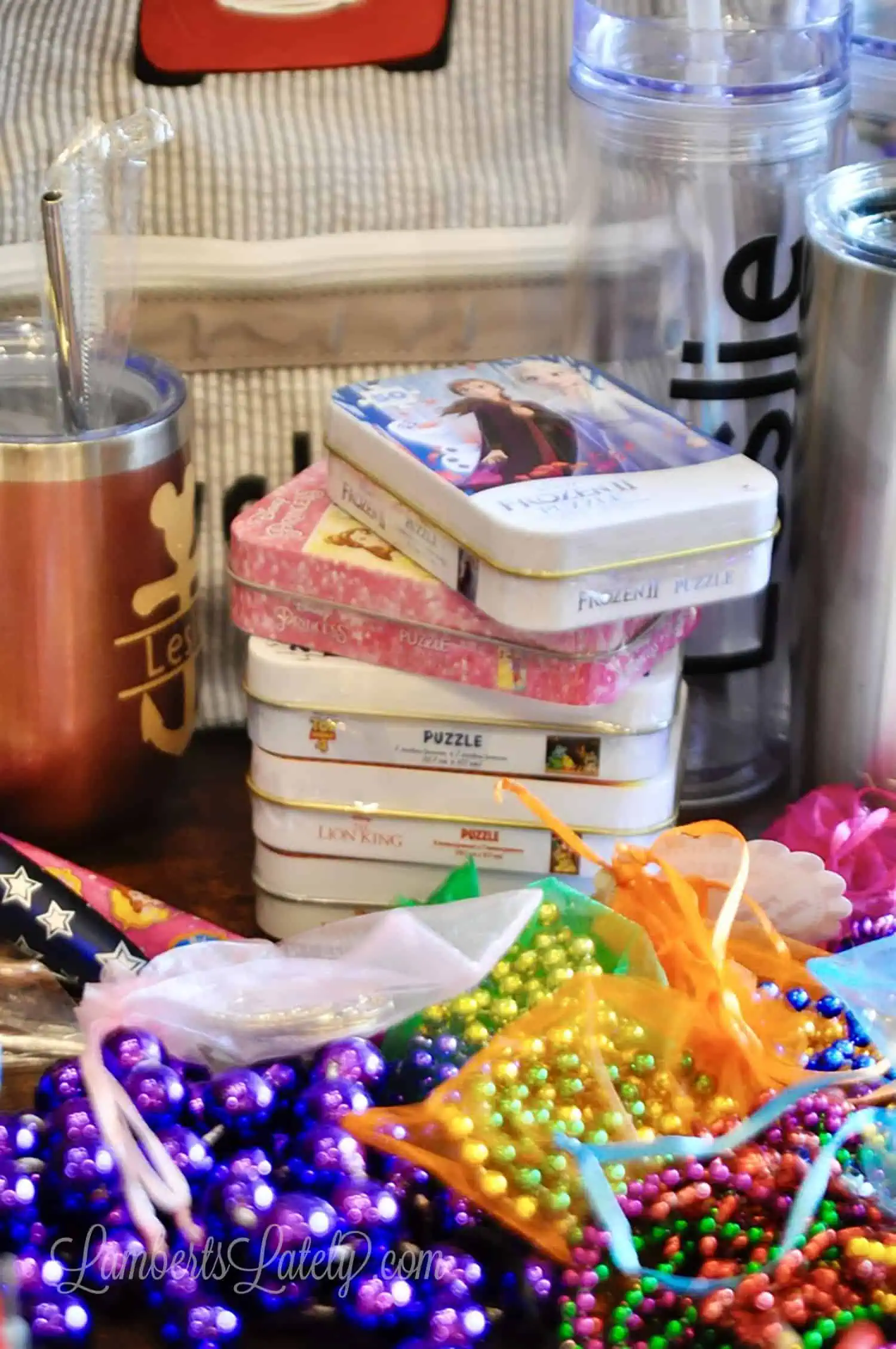 stacks of disney puzzles.