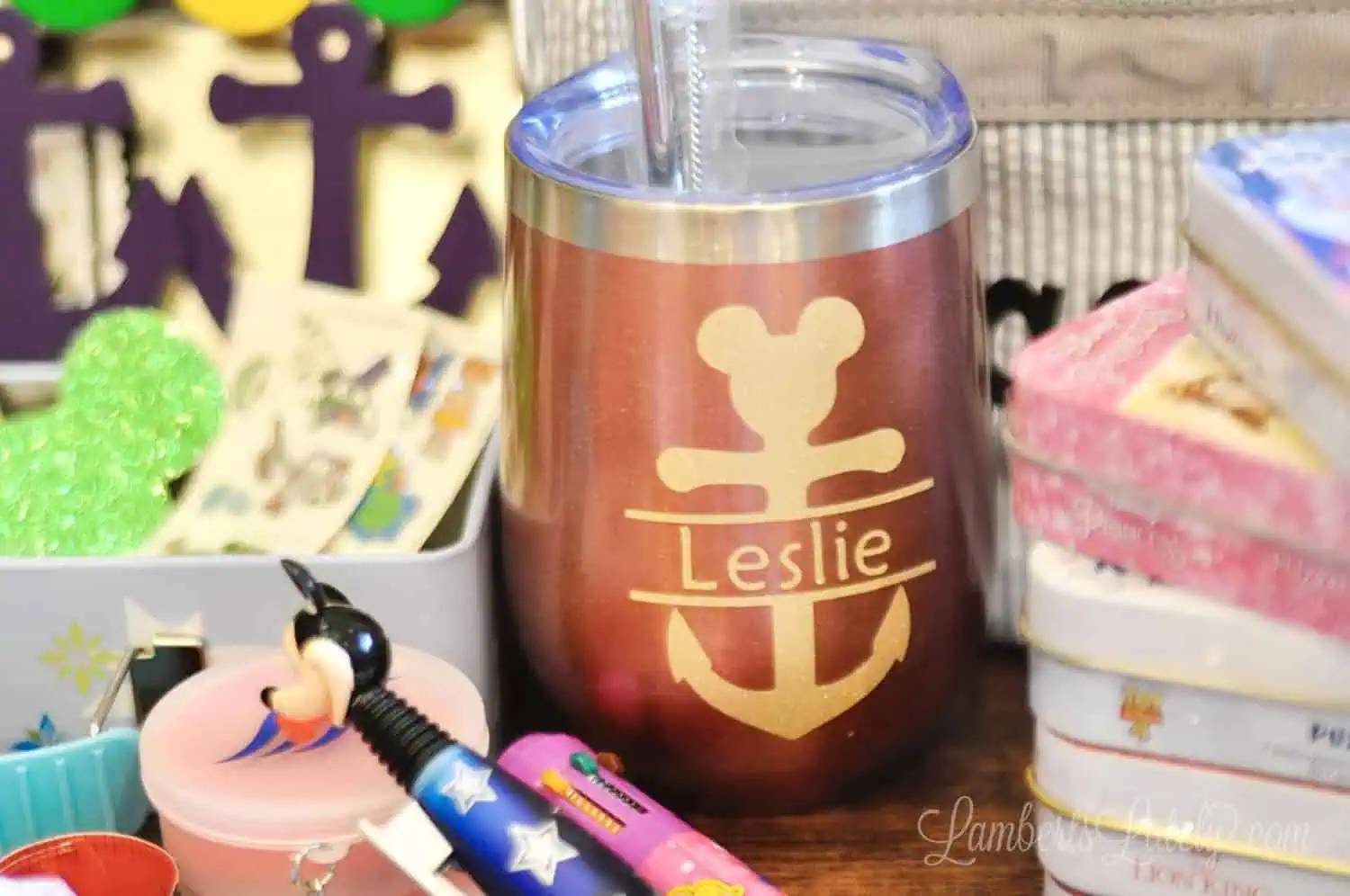 disney cruise personalized wine glass.