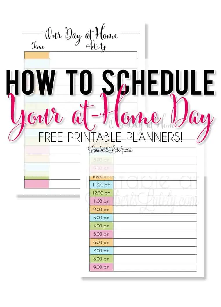 how to schedule your at home day graphic
