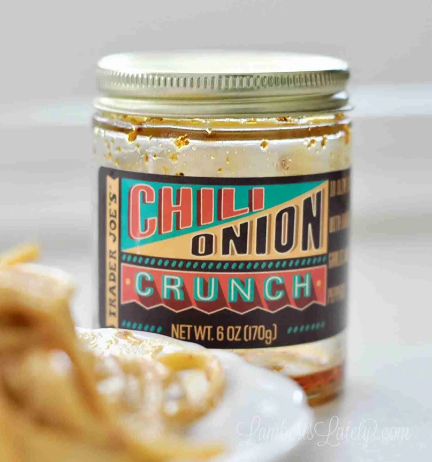 jar of trader joe\'s chili onion crunch