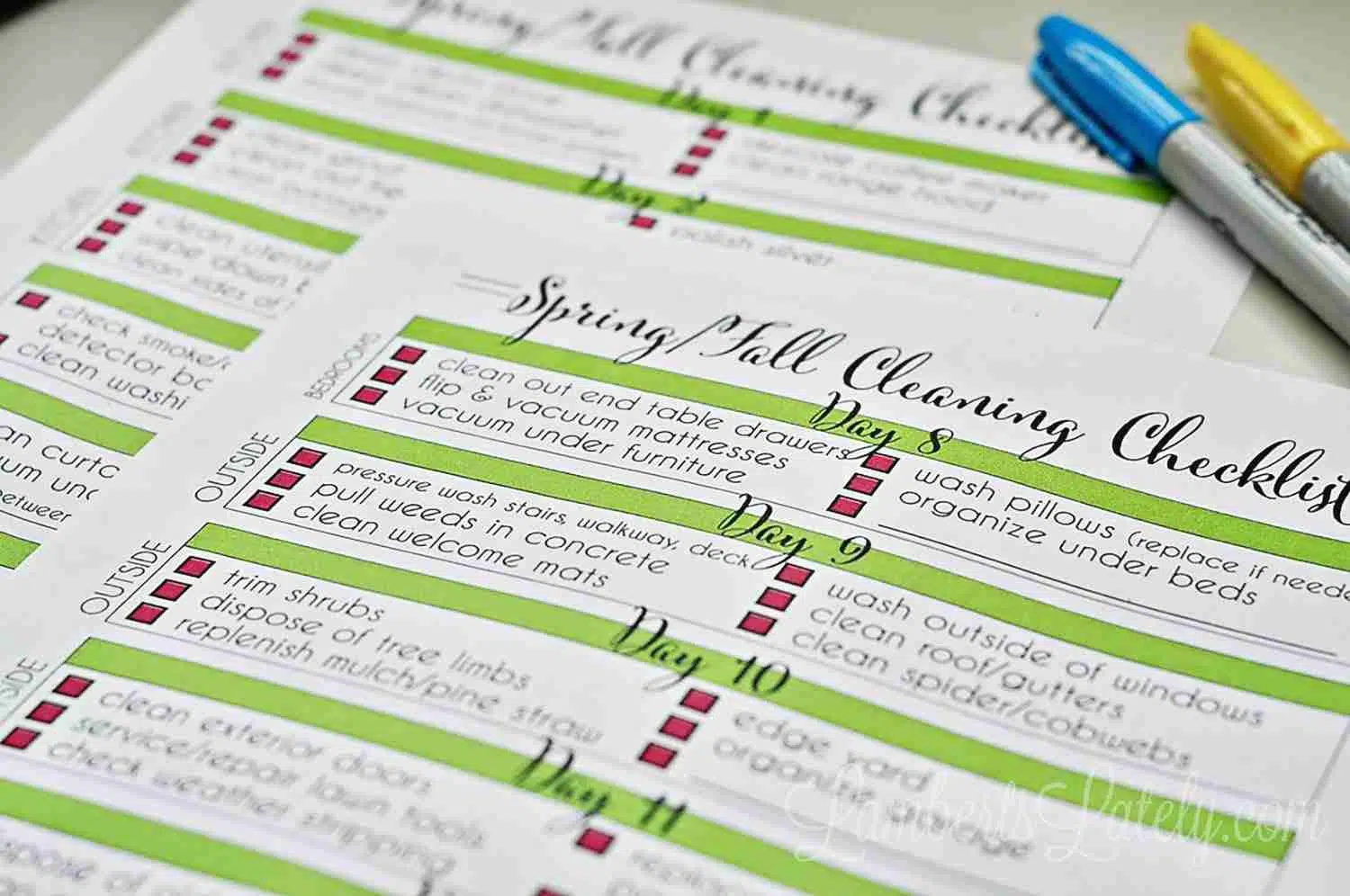 spring cleaning checklist pages