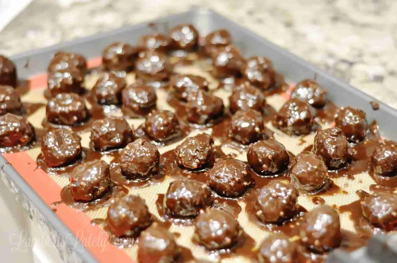 brownie bombs on a cookie sheet