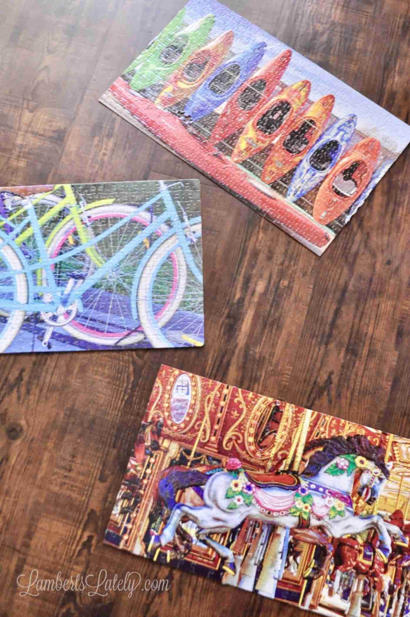 puzzles lying on a floor