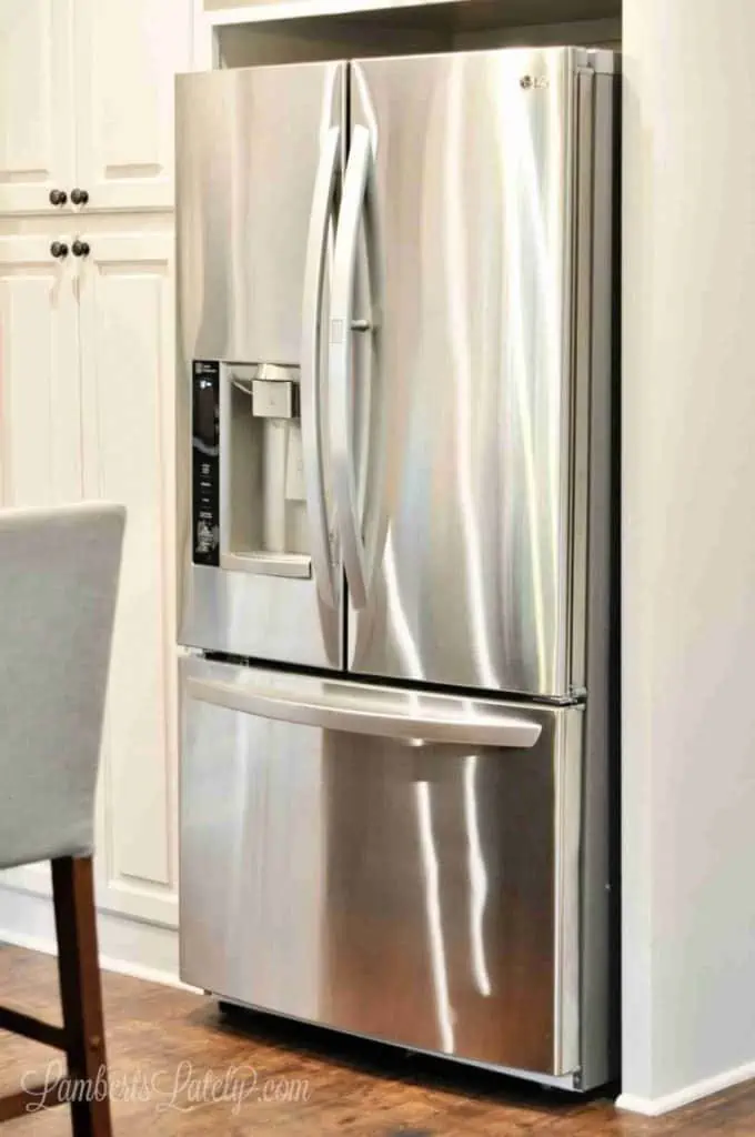 cleaned front of a stainless steel refrigerator