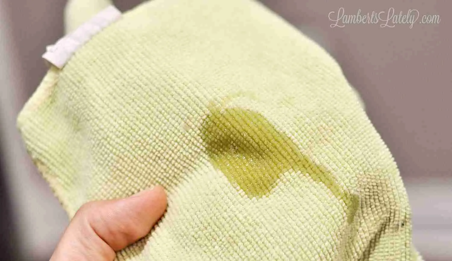 microfiber cloth with a small amount of olive oil