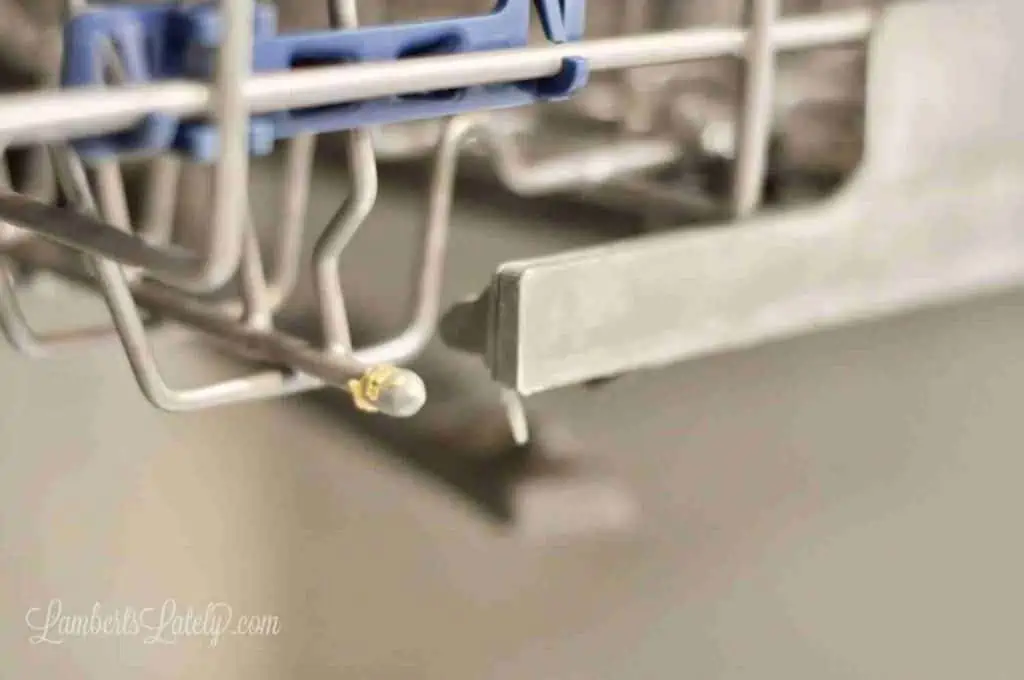 dirty edge of a dishwasher rack