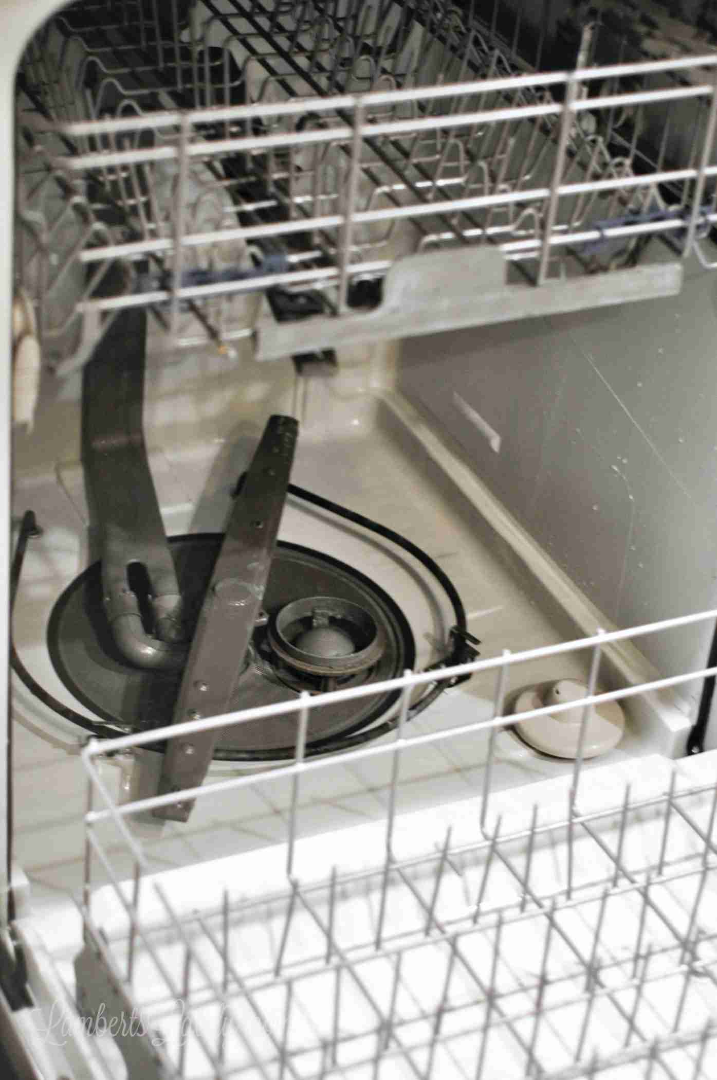 cleaned bottom of a dishwasher