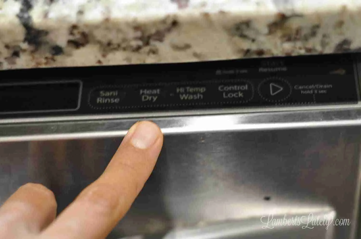 buttons on a dishwasher