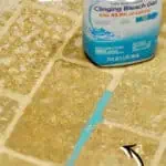 How to clean tile grout with toilet bowl cleaner and bleaching gel.