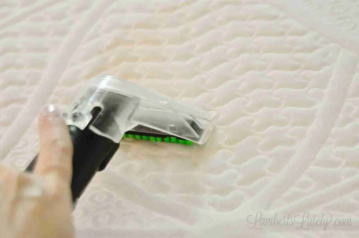 carpet cleaner being used on a dirty mattress