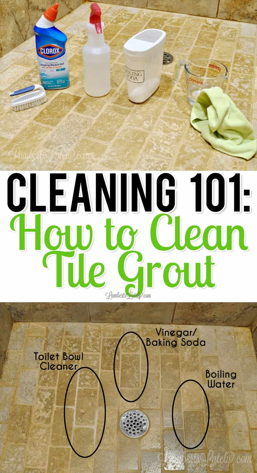 This post looks at a few of the popular ways to clean tile grout (baking soda and vinegar, bleach toilet bowl cleaner, and boiling water) to see which one really works best. Learn how to clean grout the effective way!