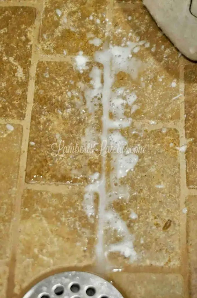 baking soda in a grout line