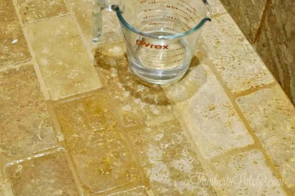 grout after being cleaned with hot water