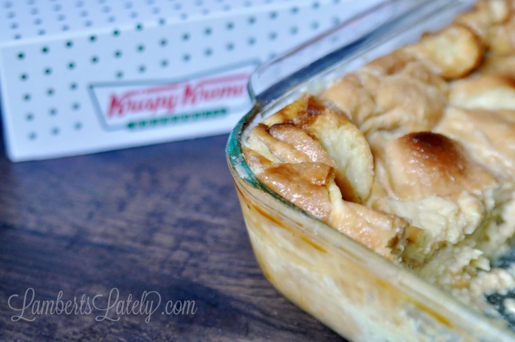 Overnight Krispy Kreme Donut Bread Pudding features leftover donuts baked in a rich custard to make a delicious breakfast or brunch dessert!  This easy recipe puts a homemade twist on classic doughnuts.