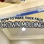 Applying paint to faux crown molding for a thick, realistic look.