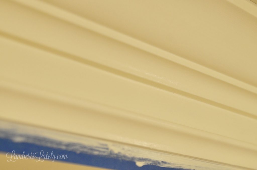 white painted molding.