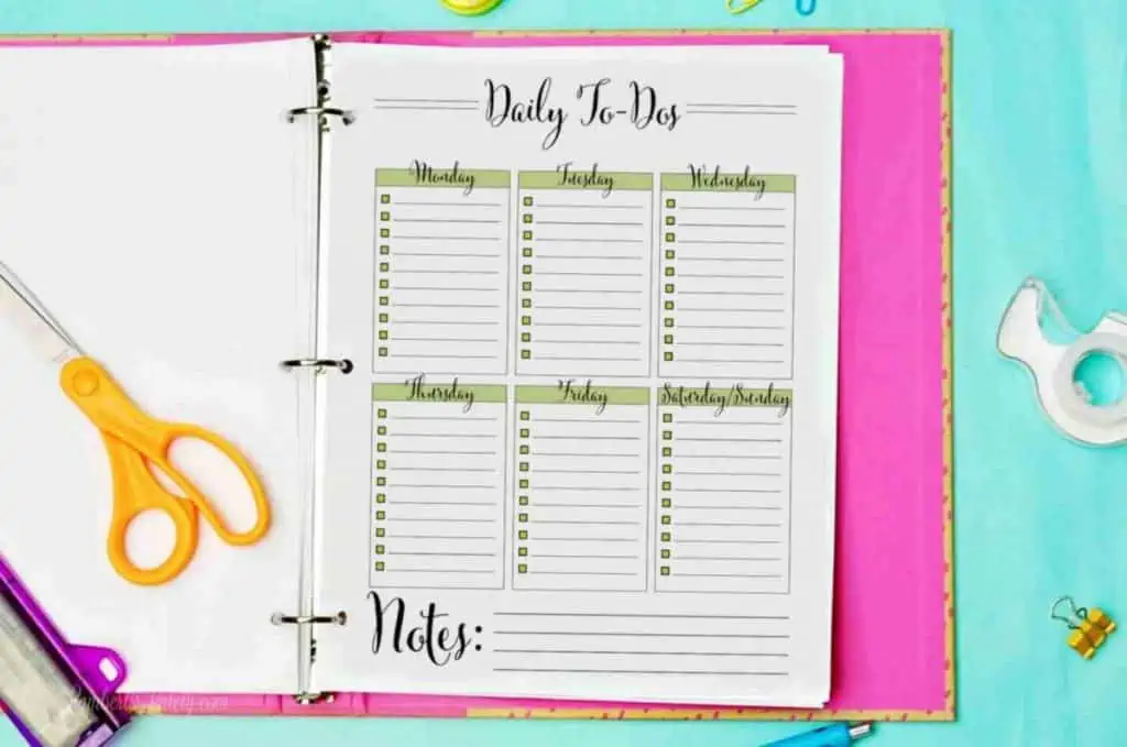 Free Printable Daily To Do List