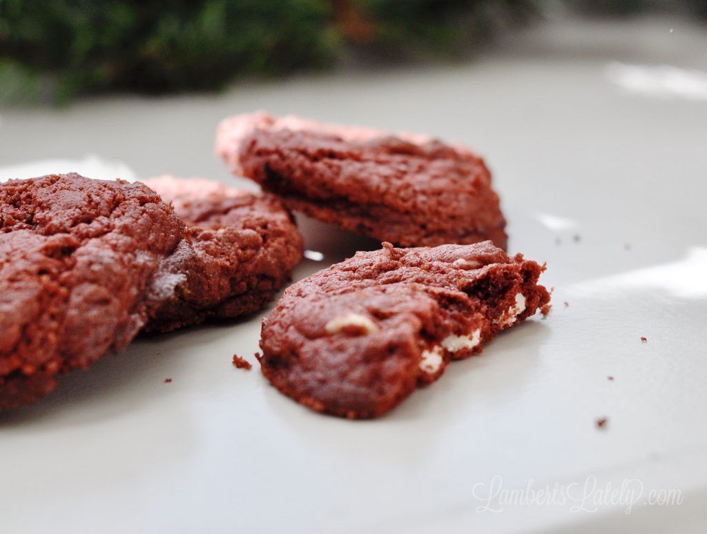 Red Velvet Brownie Cookies use cake mix and only 4 total ingredients to make a gooey, rich, fudgey cookie from simple supplies. This easy recipe is just as good as from scratch!