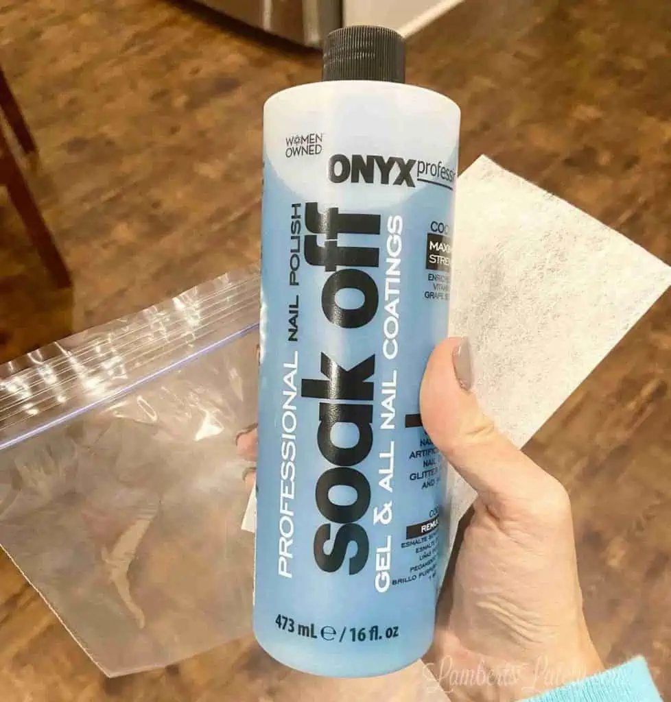 bottle of gel soak-off solution