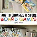 This post shows how to organize board games in bags for a simplified and streamlined storage solution. Creative ways of labeling games make this method even easier to maintain! Includes tips for organizing puzzles too.