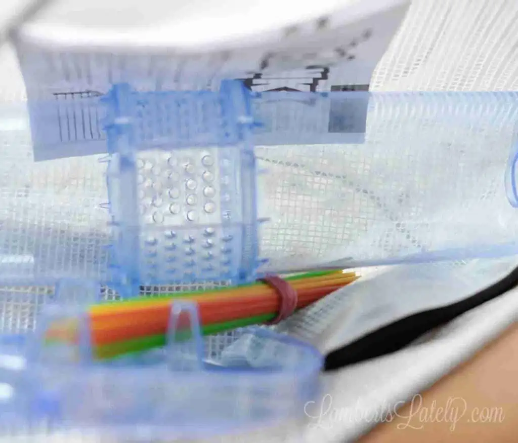 Kerplunk pieces in a filing bag