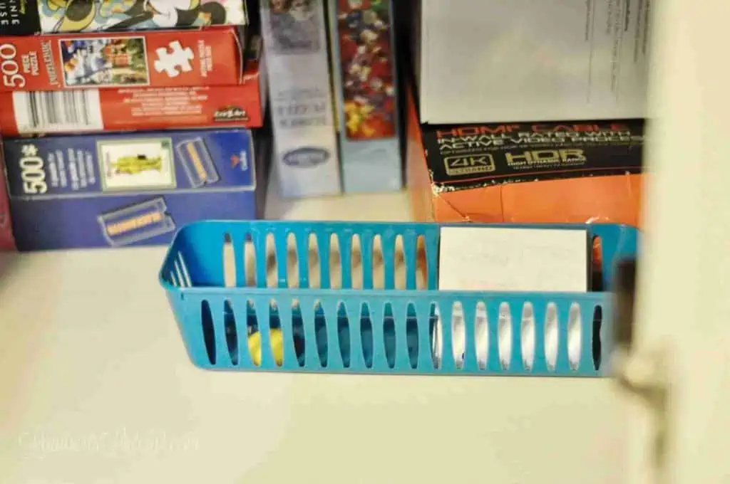 This post shows how to organize board games in bags for a simplified and streamlined storage solution. Creative ways of labeling games make this method even easier to maintain! Includes tips for organizing puzzles too.
