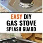 DIY gas stove splash guard for easy kitchen protection and cleanup.