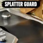 DIY gas stove splash guard made from inexpensive materials for kitchen protection.