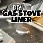 DIY gas stove splash guard made from heat-resistant material for kitchen protection.