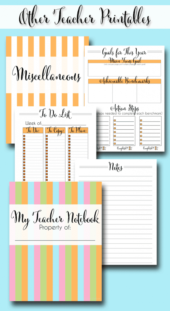 other teacher printables in the notebook.