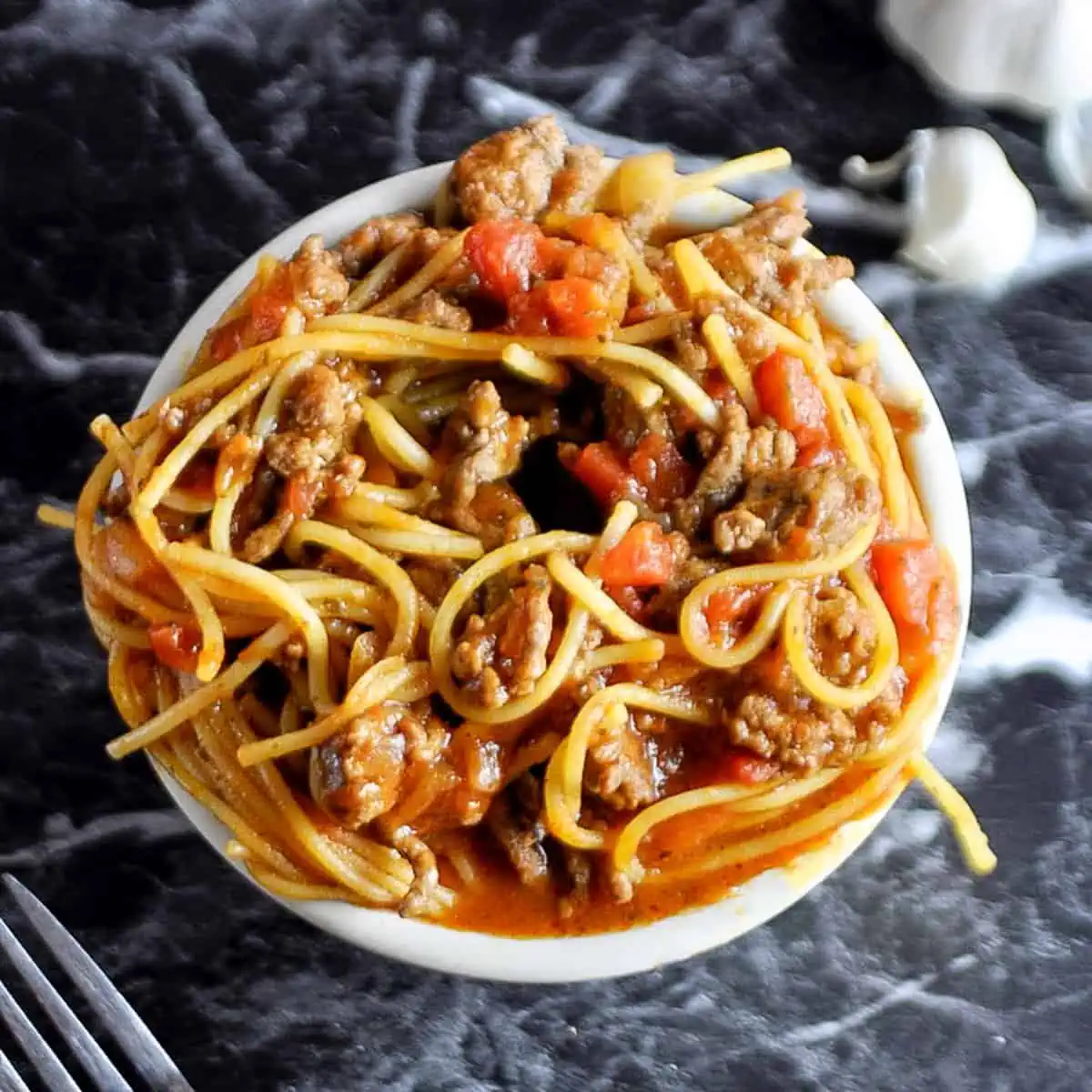 bowl of spaghetti.
