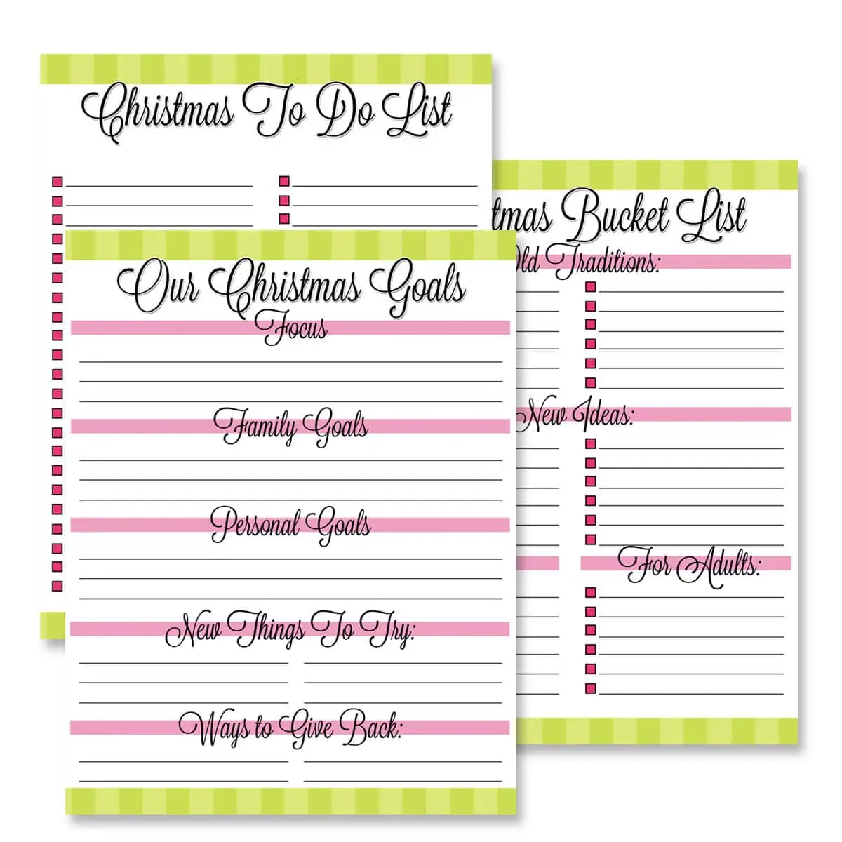 christmas planner pages.