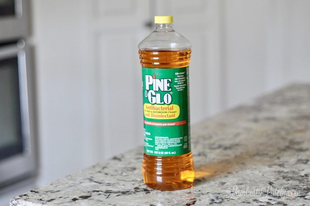 bottle of pine sol on a counter