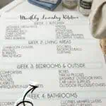Easy laundry routine checklist printable for weekly organization and cleaning.