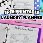 Printable laundry rotation planner with weekly sections for different rooms and chores.