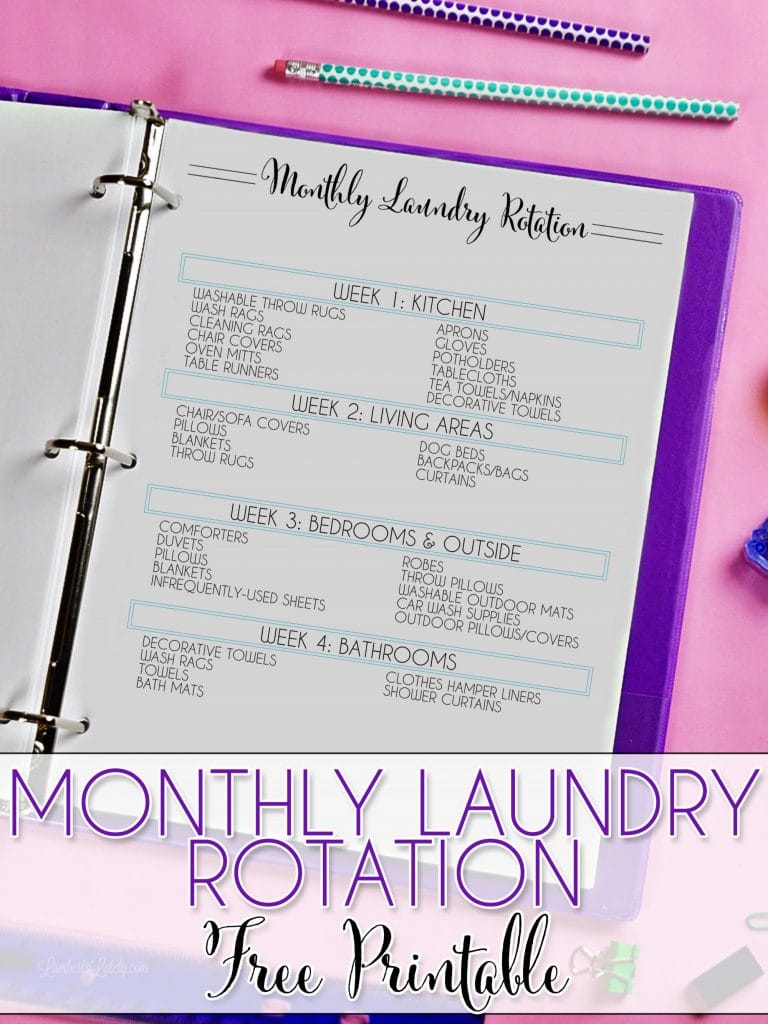 free laundry rotation printable.