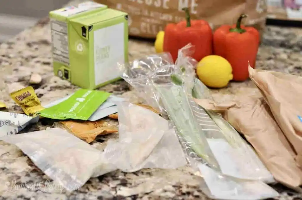 dinner ingredients on a counter