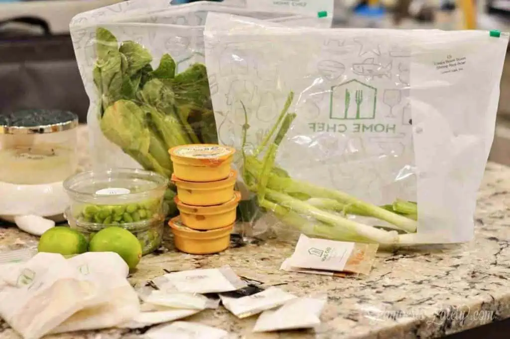 dinner ingredients on a counter